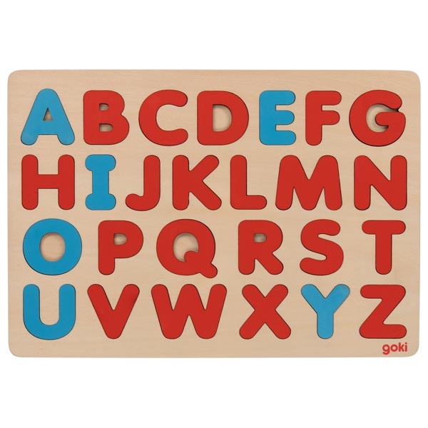 Goki puzzle abeceda v montessori farbe FR