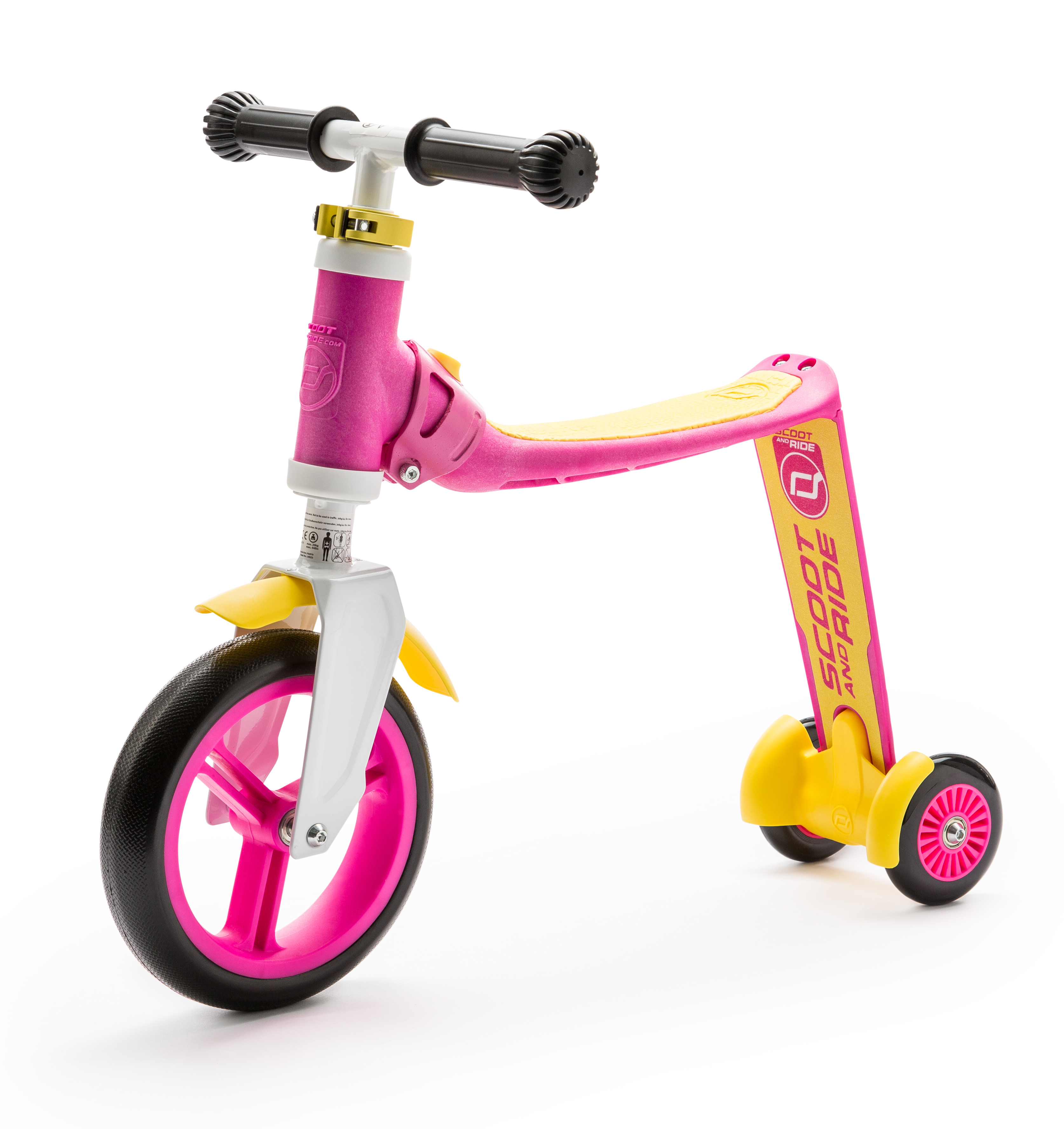 Scoot & Ride Highwaybaby+ ružovo-žltá