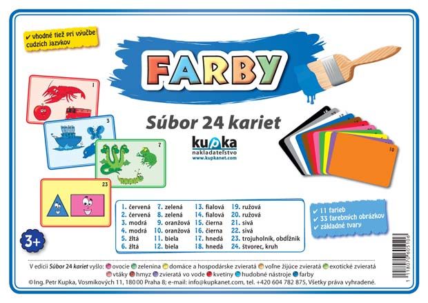Súbor 24 kariet  - Farby
