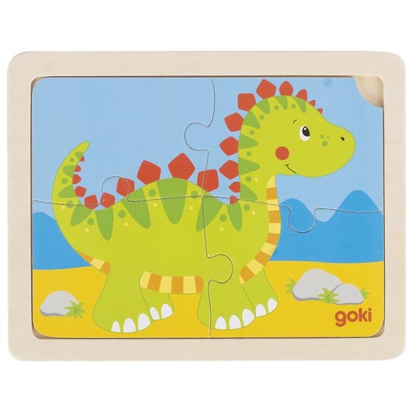 Goki drevené puzzle Dino