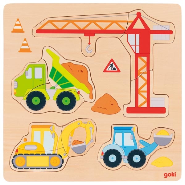 Goki Puzzle stavebné vozidlá