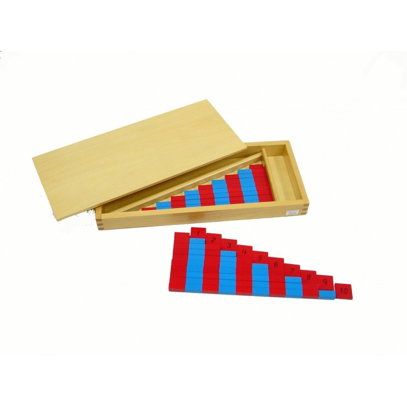 Montessori Malé červeno-modré tyče v krabičke