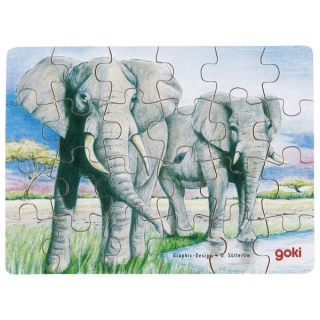 Goki drevené mini puzzle Slon