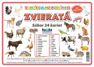 Súbor 24 kariet  - Domáce a hospodárske zvieratá