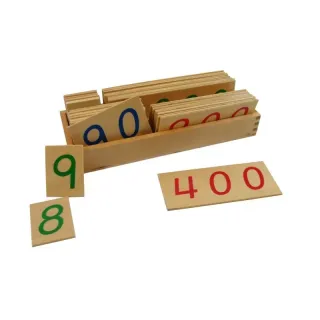 Montessori Drevené kartičky s číslami 1-9000